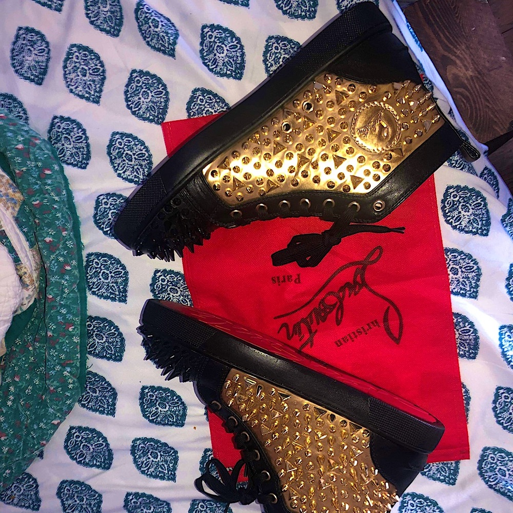 Christian Louboutin “Louis Spike high top flat”. Size:10(43)